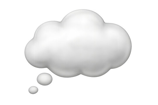 3d rendering of a white thought bubble with transparent background, ideal for expressing thoughts, ideas, or dreams