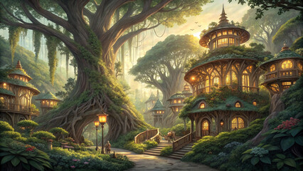 Fototapeta premium This title for your vector illustrations captures their dreamlike, mystical beauty. evoke imagination and delicate wonder. ensures discoverability 