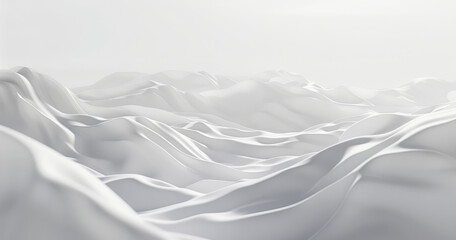 Obraz premium Monochrome Abstract Desert Landscape with Smooth Sand Dunes, Minimalist Black and White Wavy Horizon, and Modern Artistic Background Design