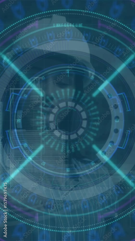 Poster animation of scope scanning over data processing