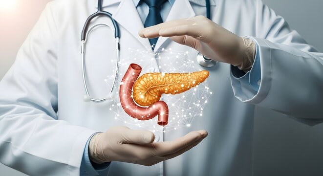 World Pancreatic Cancer Day Pancreas Health Doctor Protecting Digestive Organ with Medical Care for Pancreatitis