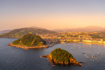 Aerial view of San Sebastián in Spain
