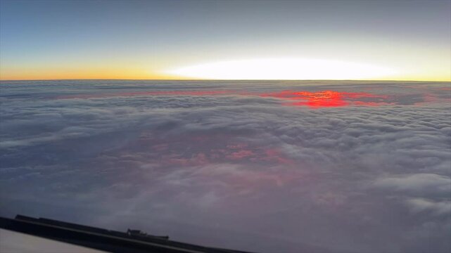 A sunrise Timelapse as seen by pilots crossing the Pacific Ocean.