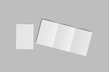 a5 trifold brochure blank mockup