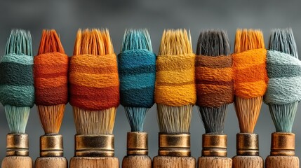 A Row of Vibrant Paintbrushes, a Symphony of Color