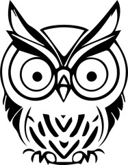 owl on white background_