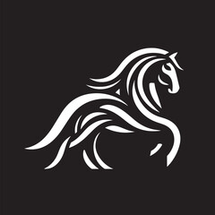 Fototapeta premium Horse silhouette on a black background. Symbol of the horse..eps