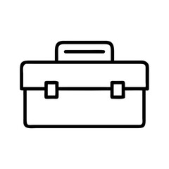 Toolbox icon in minimalist line art style on white background  