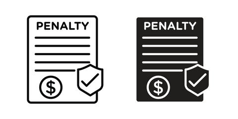 Penalty icon concept. pixel perfect linear ui icon.