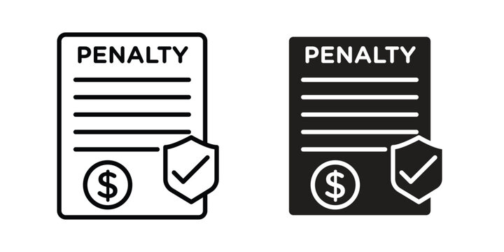 Penalty icon concept. pixel perfect linear ui icon.