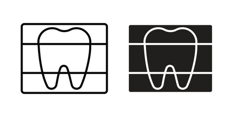 Dental X ray icon concept. pixel perfect linear ui icon.