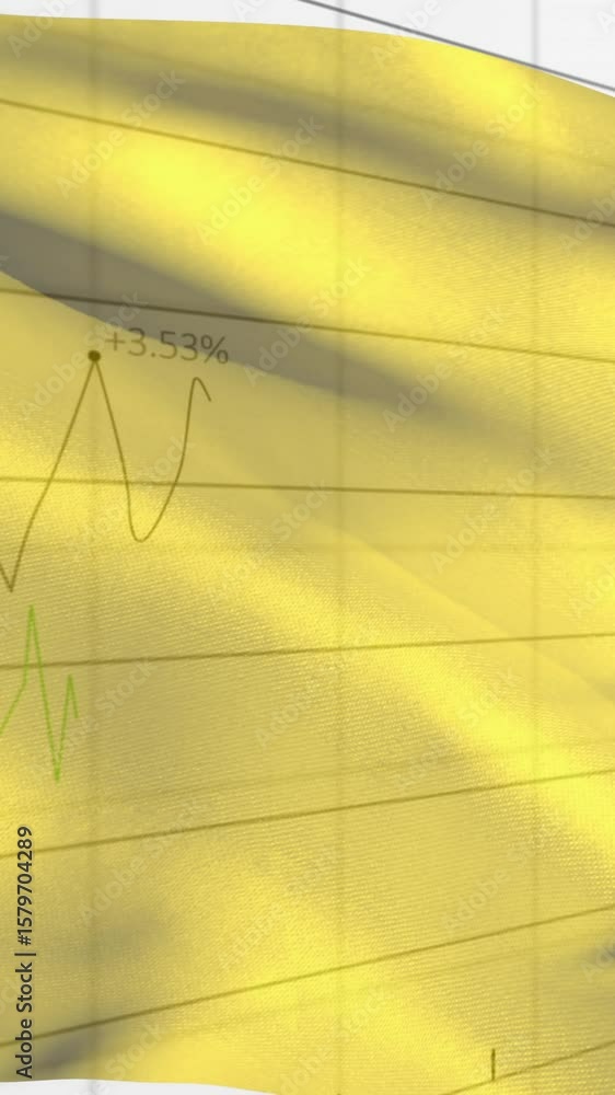 Poster animation of data processing over wind turbine and sky with clouds