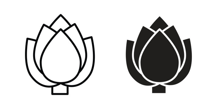 Artichoke icon concept. pixel perfect linear ui icon.