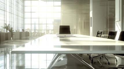 Modern conference room with city view