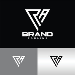 letter RA triangle logo