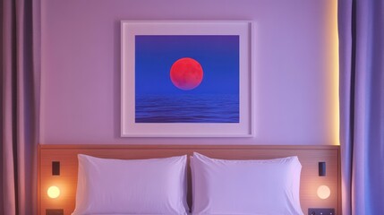 Cozy bedroom with artwork