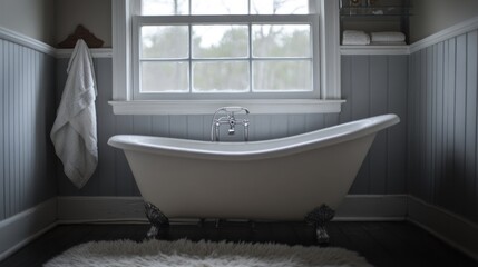 Cozy bathroom with a clawfoot tub