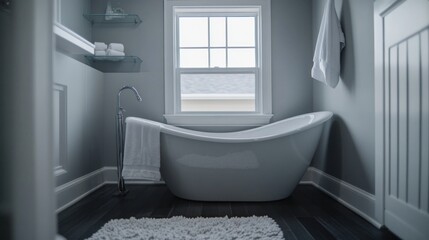 Modern bathroom with soaking tub