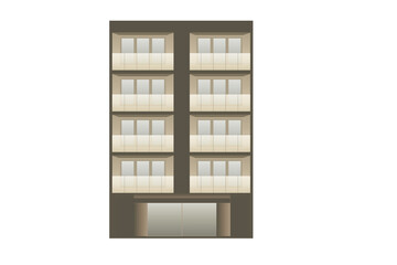 茶色のマンション　グラフィック素材 