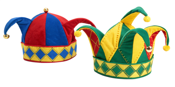 vibrant jester hats, isolated PNG transparent background - Powered by Adobe