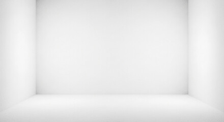 Empty, white, minimalist room interior; clean, simple, blank space.