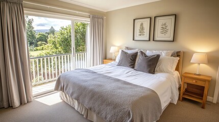 Cozy bedroom with a view