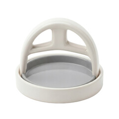 Minimalist White Kitchen Utensil with Handle on White Background