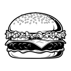 Black and White hamburger