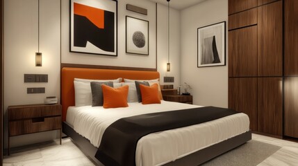 Modern bedroom interior rendering (1)