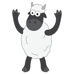 sheep cartoon mascot vector illustration