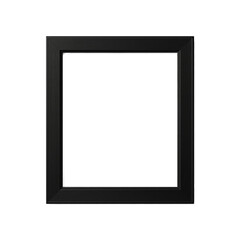Obraz premium Minimalist black square picture frame isolated on transparent background, modern empty photo frame mockup for artwork, posters, or home decor presentations, clean template for digital design 