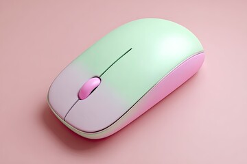 Pastel Wireless Mouse on Pink Background