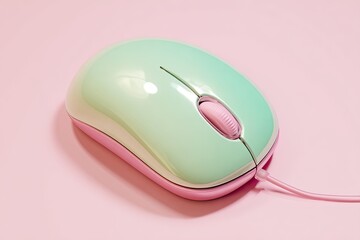 Pastel computer mouse on pink background
