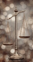 Justice scales balanced, court background, impartial judgment, legal concept
