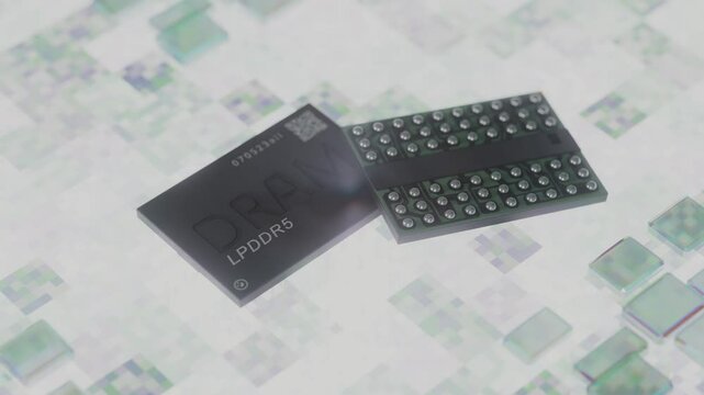 High-Performance DDR5 DRAM Memory Chip Display, Advanced Technology Component 