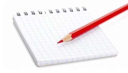 Simple notepad and red pencil