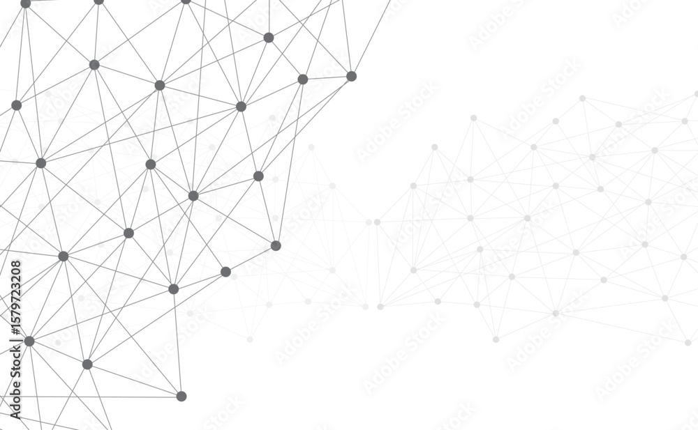 Aufkleber abstract plexus white background with connecting dots and lines. futuristic technology connection st