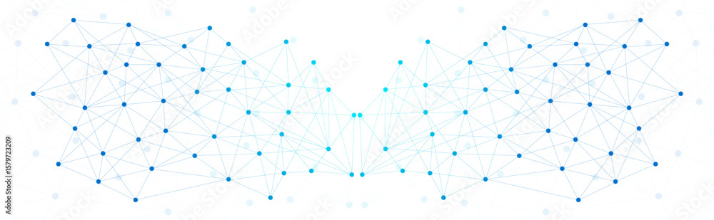 Aufkleber abstract blue digital connection structure plexus futuristic technology. triangle polygon data netwo