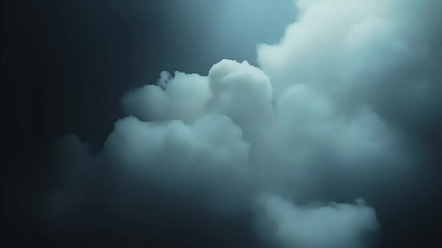 Ultra HD footage thick swirling white smoke dramatically curling shifting pitch black background evoking atmosphere mystery suspense cinematic tension no visible figures perfect dramatic scene