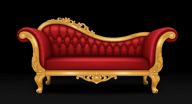 Classic Victorian Red Velvet Sofa for Royal Interiors