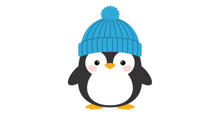 Naklejka premium Adorable Penguin in Winter Outfit Vector Illustration