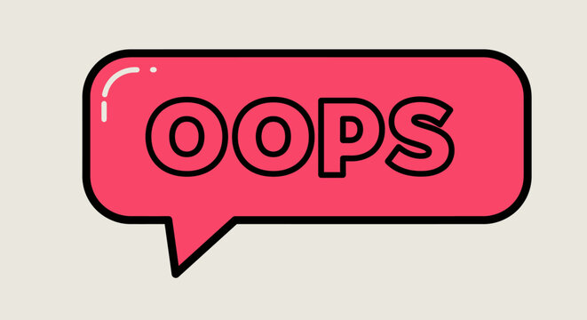 Comic Expression Oops in Vector Bubble Design