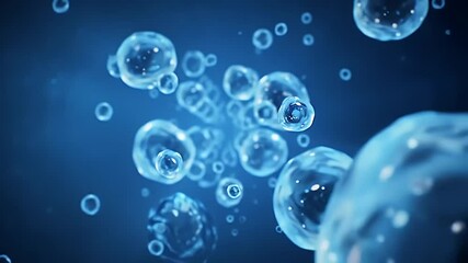 Translucent Cells with Light Spots on Deep Blue Background Science - Powered by Adobe