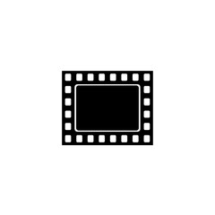 Fototapeta premium A single film strip frame with sprocket holes and a rectangular opening is displayed here centrally