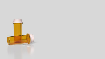 The Drug bottle on white background for Medical or health concept 3d Rendering.