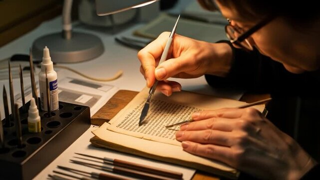 Masterful Book Restoration: A Conservator's Delicate Touch Preserves History