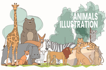 Cartoon Animal Character vector.