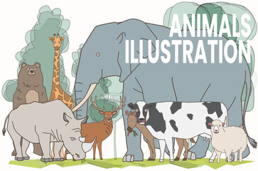 Cartoon Animal Character vector.