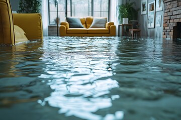 Water damage, home floor reflect.