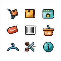  online shopping icons.